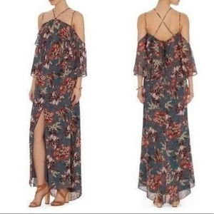 Intermix “Aubrey” Blue Floral Maxi Dress Size Pet… - image 1